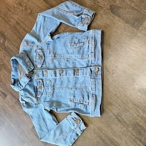 3 for $20 ❄️ Girls Denim Trucker Jacket 6 6X Light Wash Jean Cotton Blend